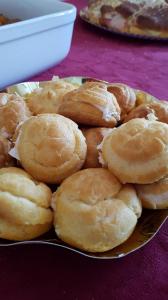 savoury choux pastry with ham mousse
